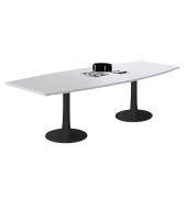 Konferenztisch Idea+ IDTR280 GR R, 74cm (H), 280x80-110cm (BxT), Tonnenform, lichtgrau / dunkelgrau