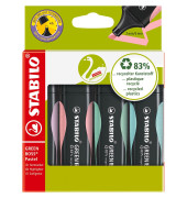 Textmarker GREEN BOSS Pastell, 6070/4-2, Packung (4 #), farbig sortiert (pastellt&uuml;rkis/pastellminzgr&uuml;n/pastellrouge/pastelllila)