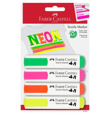 Neon Textilmarker farbsortiert 1,0 - 5,0 mm