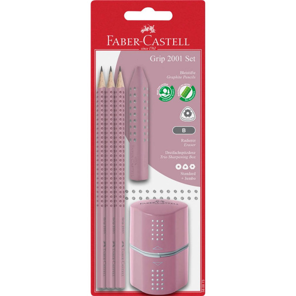 4005405800732 - Schreibgeräteset GRIP 2001 580073 3x rose shadow kA B 4005405800732 Faber-Castell