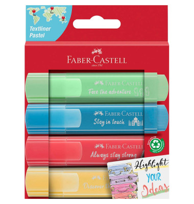 Textmarker TL 46 Pastell, 254625, Etui, 4-farbig sortiert, 1-5mm Keilspitze
