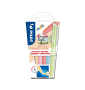 Textmarker FriXion light natural, 4136SG6N, Etui (6 #), farbig sortiert (apricot/skyblue/hellgr&uuml;n/grau/koralle/rot), 3-4mm Keils