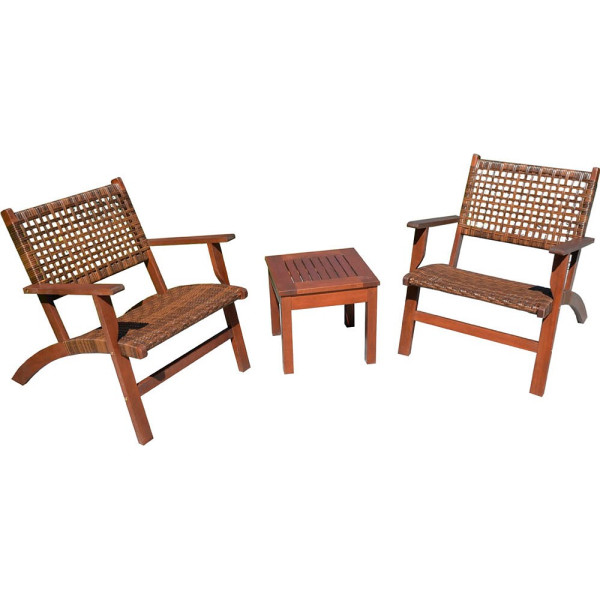 4041908122964 - Sitzgruppe SONORA dunkelbraun Garten Sitzgruppe Outdoor Braun Holz Balkonset Set