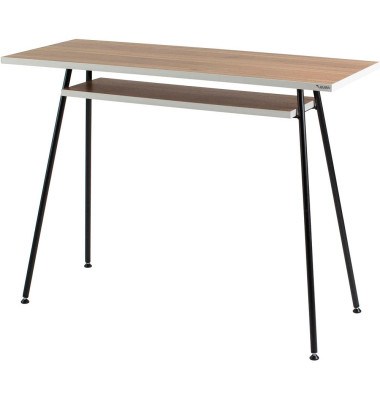 Schreibtisch easyHome LV1, 75cm (H), 100x40cm (BxT), rechteckig, walnuss / schwarz