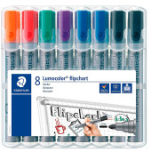 Flipchartmarker 356 WP8 X, 356 WP8 X, Packung, orange,rot,gr&uuml;n,violett,2x blau,2x schwarz, 2mm Rundspitze