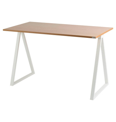 Schreibtisch easyHome LV9, 74cm (H), 110x60cm (BxT), rechteckig, buche / weiß