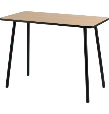 Schreibtisch easyHome HOPM, 75cm (H), 100x50cm (BxT), rechteckig, buche / schwarz