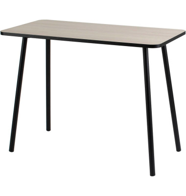 Schreibtisch easyHome HOPM, 75cm (H), 100x50cm (BxT), rechteckig, eiche / schwarz
