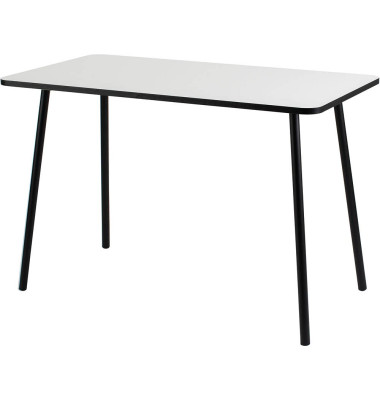 Schreibtisch easyHome HOPM, 75cm (H), 114x60cm (BxT), rechteckig, weiß / schwarz