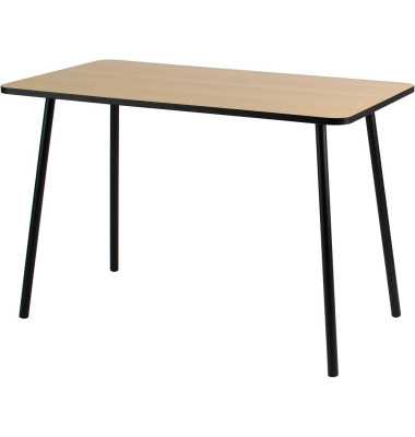 Schreibtisch easyHome HOPM, 75cm (H), 114x60cm (BxT), rechteckig, buche / schwarz