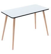 Schreibtisch easyHome HOP, 75cm (H), 100x50cm (BxT), rechteckig, weiß / buche
