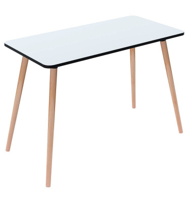 Schreibtisch easyHome HOP, 75cm (H), 100x50cm (BxT), rechteckig, weiß / buche