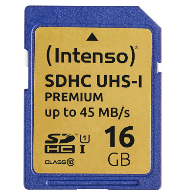 Speicherkarte Premium 3421470, SDHC, Class 10, bis 90 MB/s, 16 GB