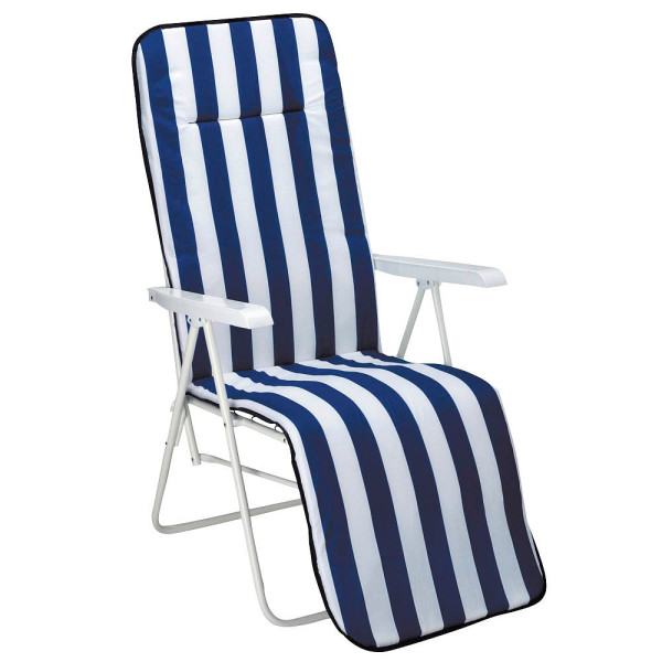 4043153008017 - BEST Gartenstuhl mit Armlehnen Chiemsee weiß blau 1 St