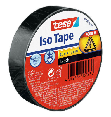 Iso Tape Isolierband schwarz 19,0 mm x 20,0 m 1 Rolle Iso Tape Isolierband schwarz 19,0 mm x 20,0 m 1 Rolle