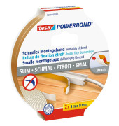 Montageband POWERBOND schmal doppelseitiges Klebeband weiß 9,0 mm x 5,0 m
