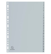 Kunststoffregister Forever 1931E, 1 bis 31, A4, graue Taben, 31-teilig