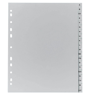 Kunststoffregister Forever 1920B, A bis Z, A4, 130µm, graue Taben, 20-teilig