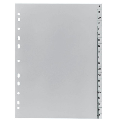 Kunststoffregister Forever 1720B, A bis Z, A4, graue Taben, 20-teilig