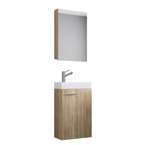 4051814373091 - 3-tlg Badmöbel Set Gäste WC Gästebad Waschplatz Waschtisch klein schmal Slito SC 4051814373091 - 3-tlg Badmöbel Set Gäste WC Gästebad Waschplatz Waschtisch klein schmal Slito SC