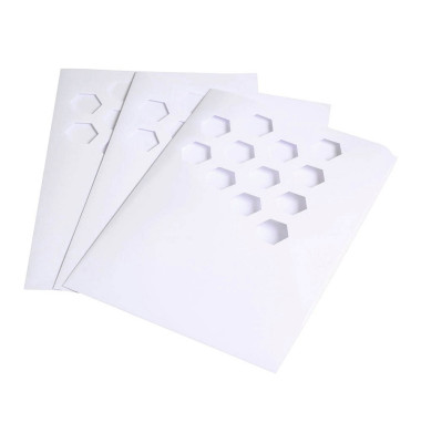 Sichtmappen Ordo Bee 29688,1 mit Wabenstanzungen, Papiergewicht: 120g/qm, A4, oben & seitlich offen, 