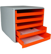 Schubladenbox orange DIN A4 mit 5