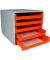 Schubladenbox orange DIN A4 mit 5 Schubladen