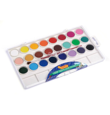 Farbkasten, 800/24, Wasserfarbe, 24 Farben, farbig sortiert