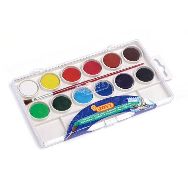 Jovi Farbkasten, 800/12, Wasserfarbe, 12 Farben, farbig sortiert 8412027000529 Jovi