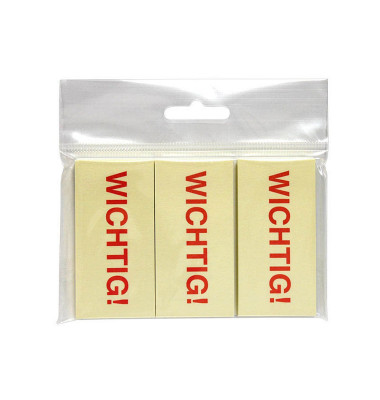 Haftmarker 5651-01-WICHTIG, pastellgelb, WICHTIG!, rechteckig