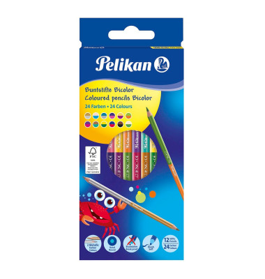 Buntstifte-Set DUO, 700146, farbig sortiert bicolor, rund, Packung