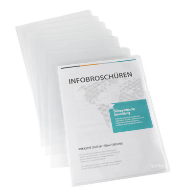 Sichthüllen Economy 10843753, A4, transluzent genarbt, oben & rechts offen, 