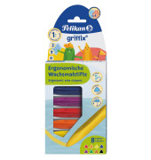 Wachsmalkreide Griffix 700832 8er Etui farbig sortiert Dreikantform