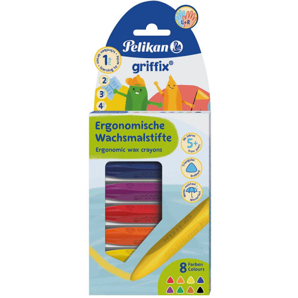4012700700834 - Wachsmalkreide Griffix 700832 8er Etui farbig sortiert Dreikantform 4012700700834 8 Stück