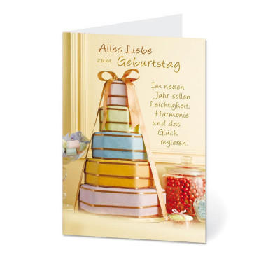 Geburtstagskarten Geschenke LU66 11,5cm x 17,5cm (BxH) 260g Motiv Chromopapier FSC
