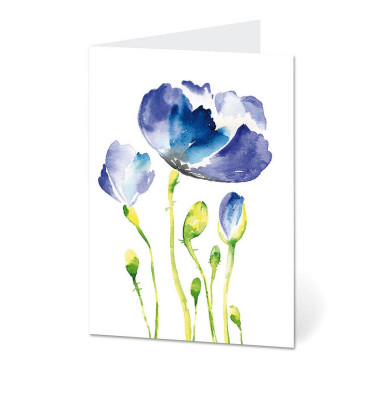 Grußkarten Blaue Blume LU1734 11,5cm x 17,5cm (BxH) 260g Motiv Chromopapier FSC