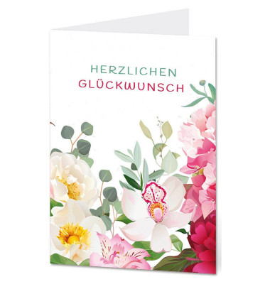 Glückwunschkarten Blumen LU1680 11,5cm x 17,5cm (BxH) 260g Motiv Chromopapier FSC