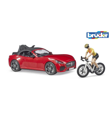 Roadster mit Rennrad Spielzeugauto