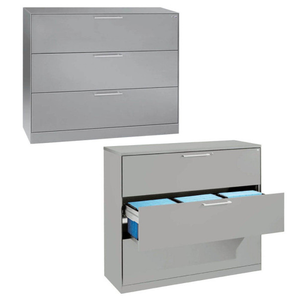4025314958973 - Hängeregistraturschrank ASISTO Breite 1200 mm mit 3 Schüben weißaluminium weißaluminium 4025314958973 - Hängeregistraturschrank ASISTO Breite 1200 mm mit 3 Schüben weißaluminium weißaluminium