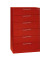 C 3000 Asisto Karteischrank rot/rot 6 Schubladen