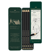 Graphitstifte-Set Pitt Graphite Matt, 115207, schwarz, k.A., 2B,4B,6B,8B,10B,12B