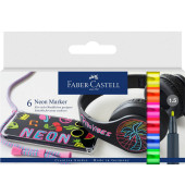 Permanentmarker neon, 160806, Pack, 6-farbig sortiert, 1,5mm Rundspitze