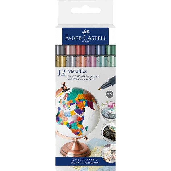 4005401607137 - Faber-CaMetallic Marker 12St Permanentmarker heart of gold nothing else metals copper cabana berry nice ice ice bl 4005401607137 - Faber-CaMetallic Marker 12St Permanentmarker heart of gold nothing else metals copper cabana berry nice ice ice bl
