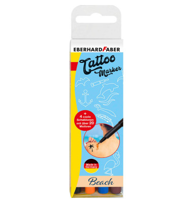 Beach Tattoostifte farbsortiert 1,0 - 5,0 mm
