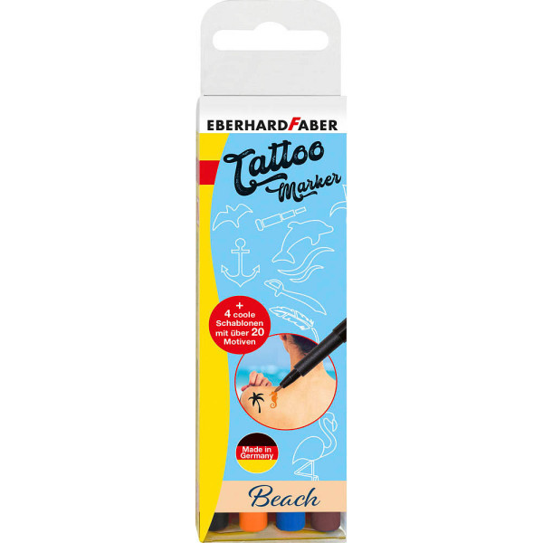 4087205595025 - EBERHARD FABER Tattoostifte Tattoo Marker Beach 4St 10 - 50 mm Mehrfarbig 4087205595025 - EBERHARD FABER Tattoostifte Tattoo Marker Beach 4St 10 - 50 mm Mehrfarbig