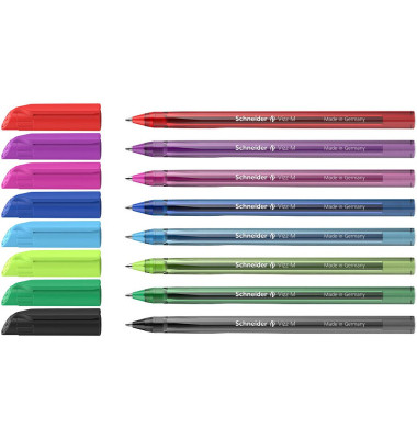 Kugelschreiber Vizz M 102298, blau / schwarz / rot / grün / hellblau / pink / violett / hellgrün, 0,7mm, Einweg