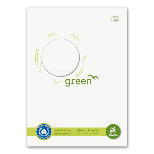 5 Stück Staufen Heftumschläge Green 794004500 weiß 15,2x21,2cm 4006050077814 Staufen