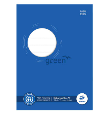 Heftumschl&auml;ge Green 794004501 blau 15,2x21,2cm