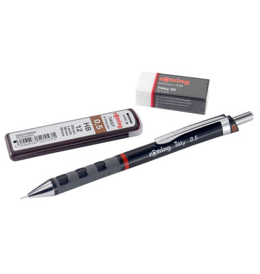 Schreibgeräteset Tikky, 1904817, schwarz, 0,5mm, HB