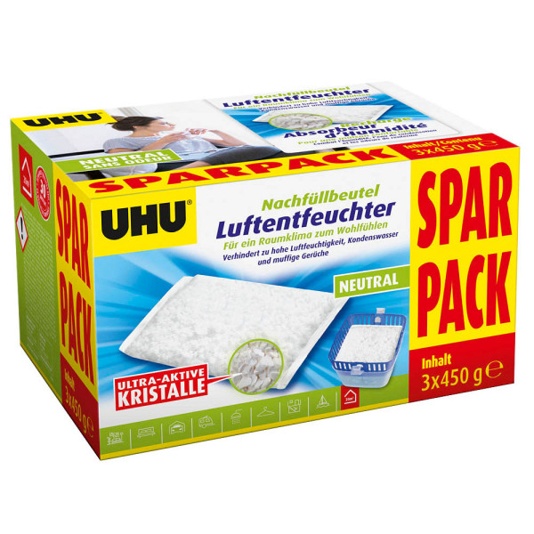 4026700470154 - Luftentfeuchter Nachfüllbeutel Sparpack 3 x 450 g Luftentfeuchter - UHU 4026700470154 - Luftentfeuchter Nachfüllbeutel Sparpack 3 x 450 g Luftentfeuchter - UHU